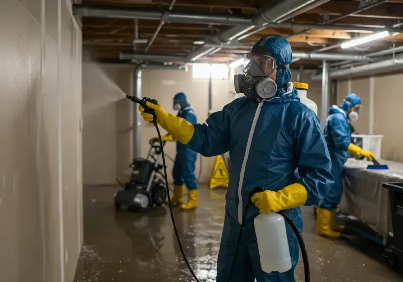 Basement Sanitization and Antimicrobial Treatment process in Simpsonville, KY